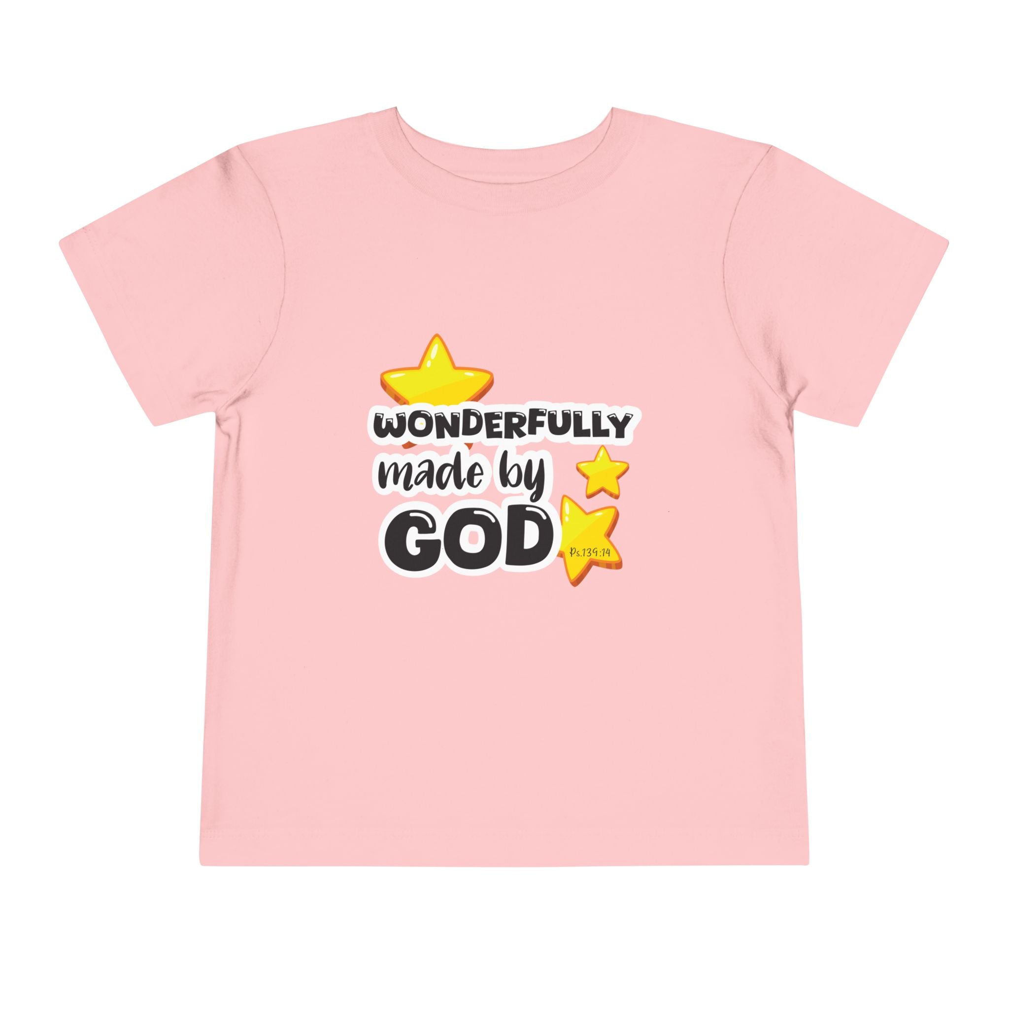 Toddler Short Sleeve Tee – "Wonderfully Made by God"