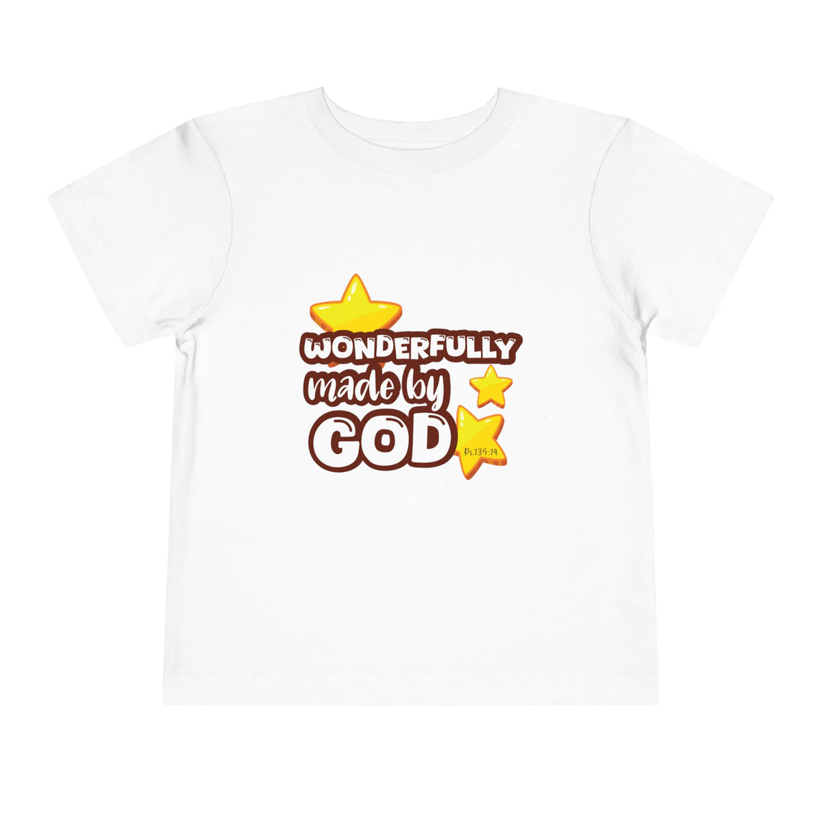 Toddler Short Sleeve Tee – "Wonderfully Made by God"