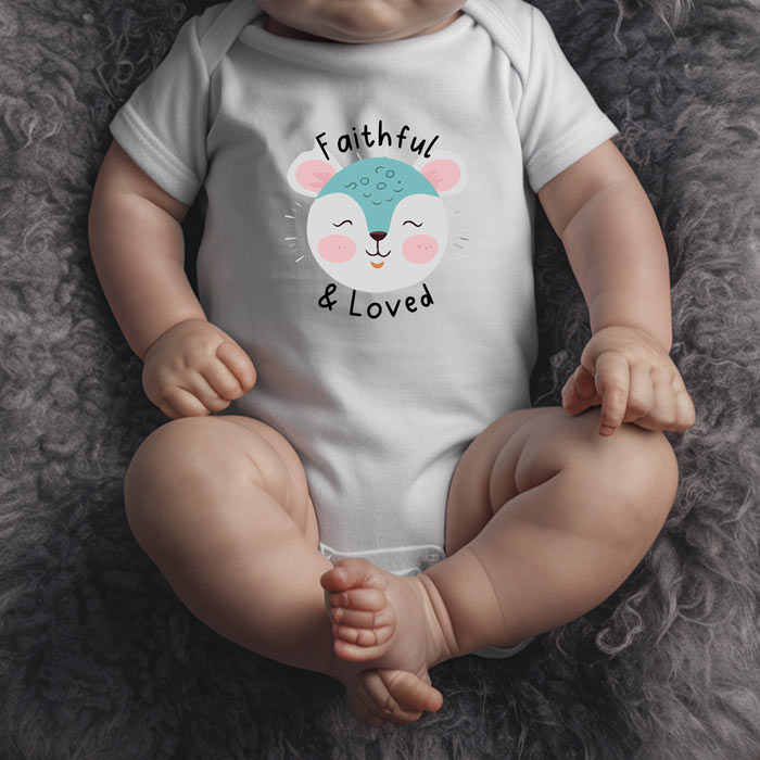 Faithful and Loved - Christian Baby Bodysuit | Sweet and Funny Infant Outfit