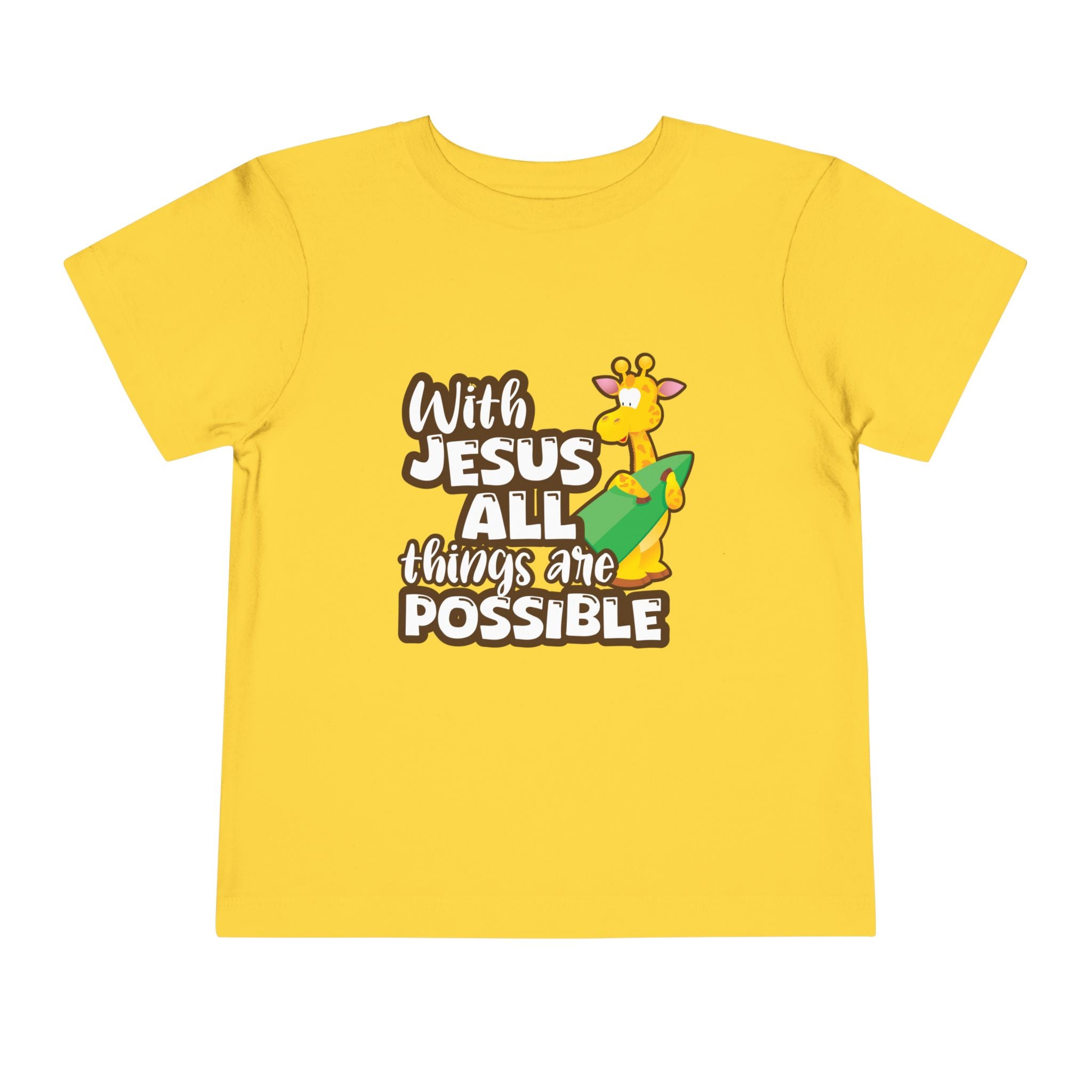 Toddler Short Sleeve Tee – "With Jesus All Things Are Possible"