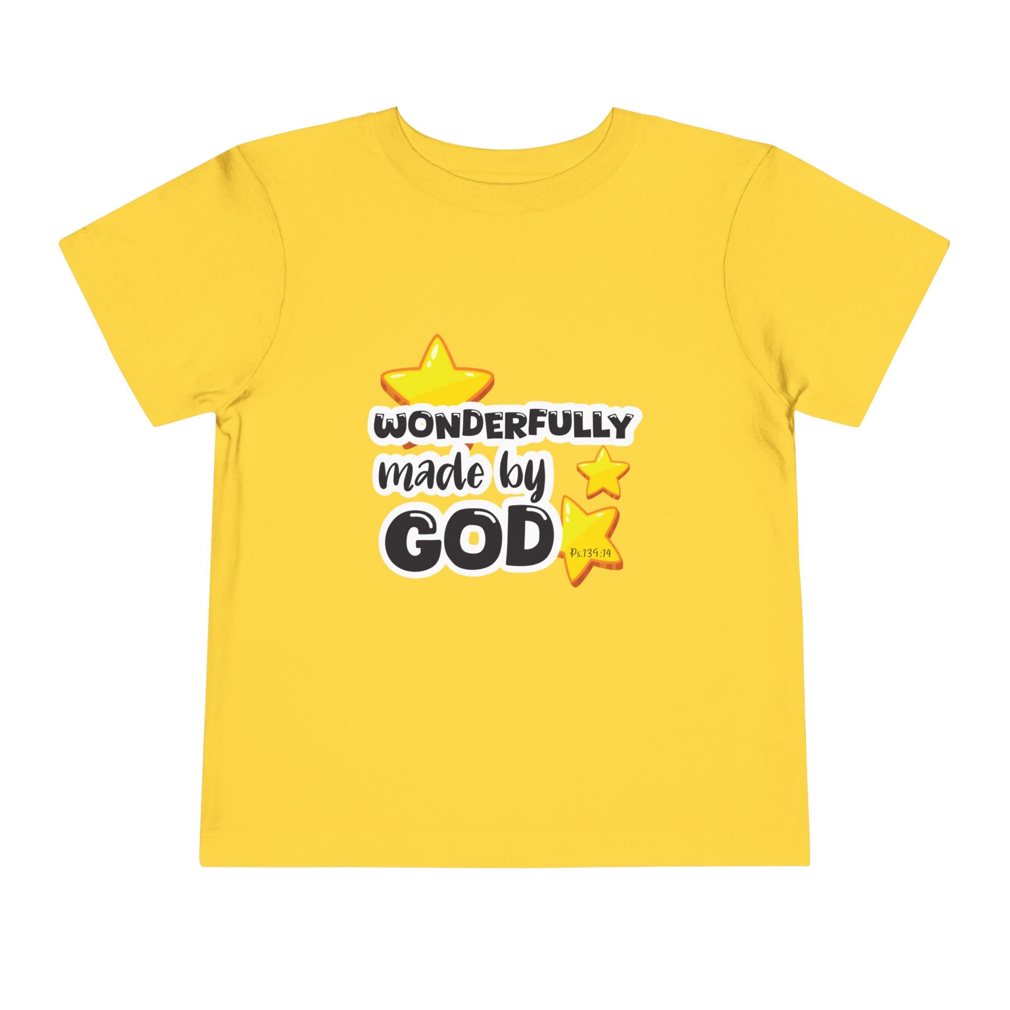 Toddler Short Sleeve Tee – "Wonderfully Made by God"