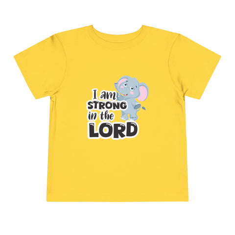 Toddler Short Sleeve Tee – "I Am Strong in the Lord"