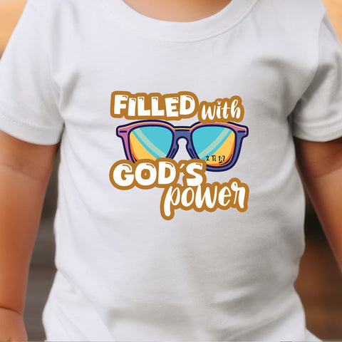 Toddler Short Sleeve Tee – "Filled with God's Power"