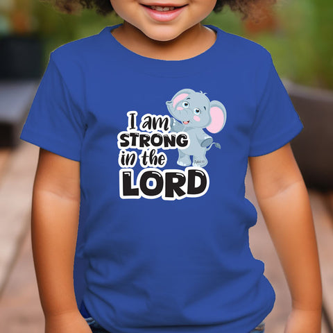 Toddler Short Sleeve Tee – "I Am Strong in the Lord"