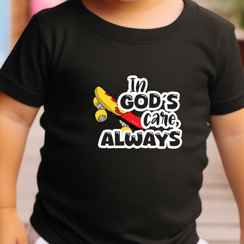 Toddler Short Sleeve Tee – "In God's Care, Always"