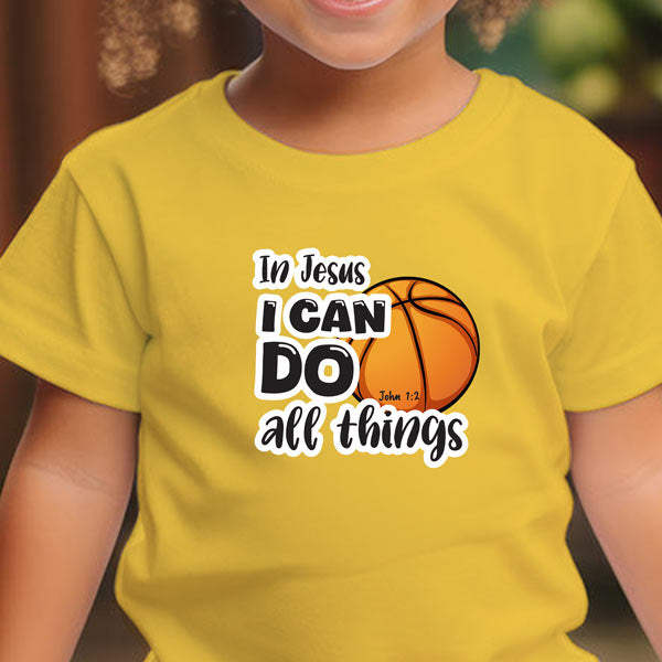 Toddler Short Sleeve Tee – "In Jesus I Can Do All Things"