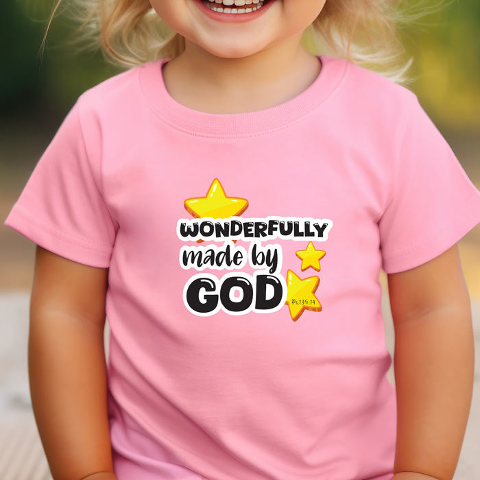 Toddler Short Sleeve Tee – "Wonderfully Made by God"